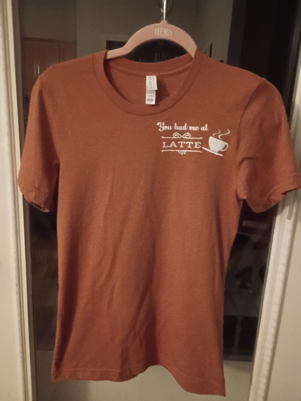 Bella Canvas Brown 'You Had Me At Latte' Short Sleeve Tee